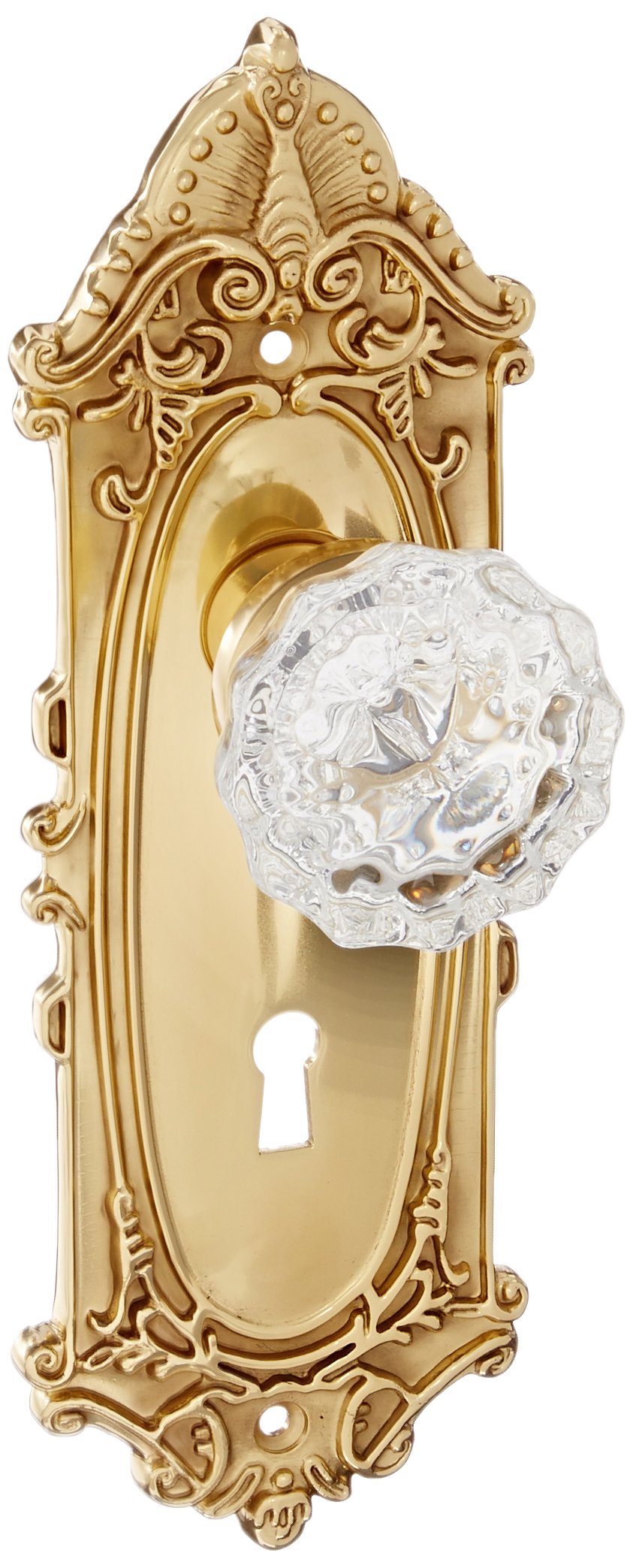 NostalgicWarehouse Victorian Plate with Keyhole & Interior Crystal Door Knob