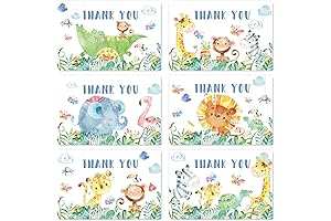 Whaline 36 Pack Jungle Thank You Stickers