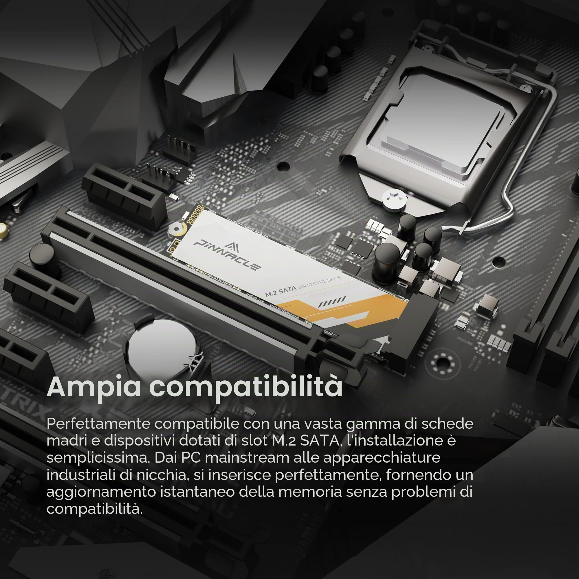Timetec 512GB SSD 3D NAND SATA III 6 Gb/s M.2 2280 NGFF Velocità di lettura fino a 550 MB/s Cache SLC Miglioramento delle prestazioni Unità a stato solido interna per PC, laptop e desktop (Pinnacle)