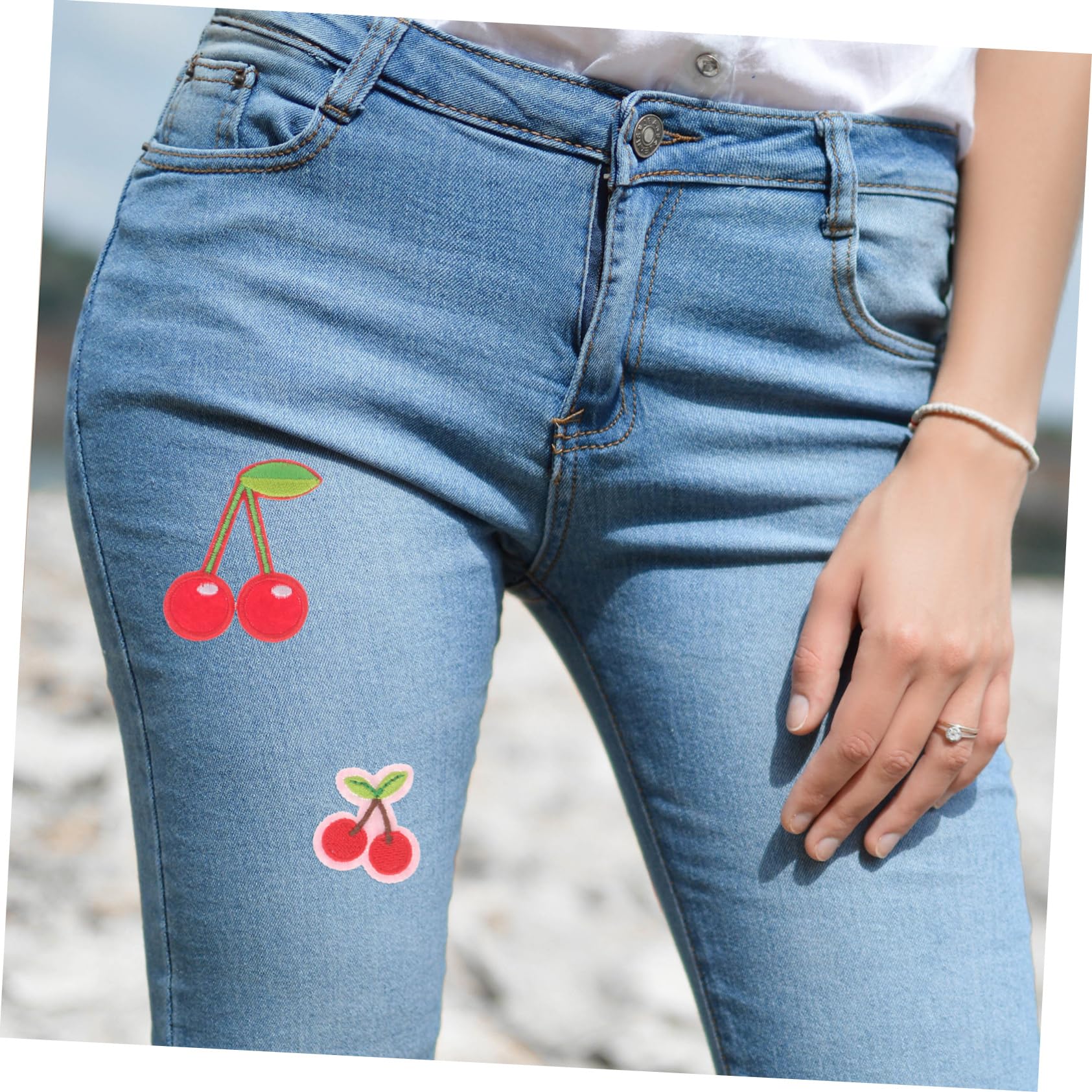 Angoily 5 Sätze Kirsche Aufnäher Zum Aufbügeln Bunte Stoffpatches Für Kleidung Diy Applikationen Für Bastelprojekte Und Designs 20 Stück * 5