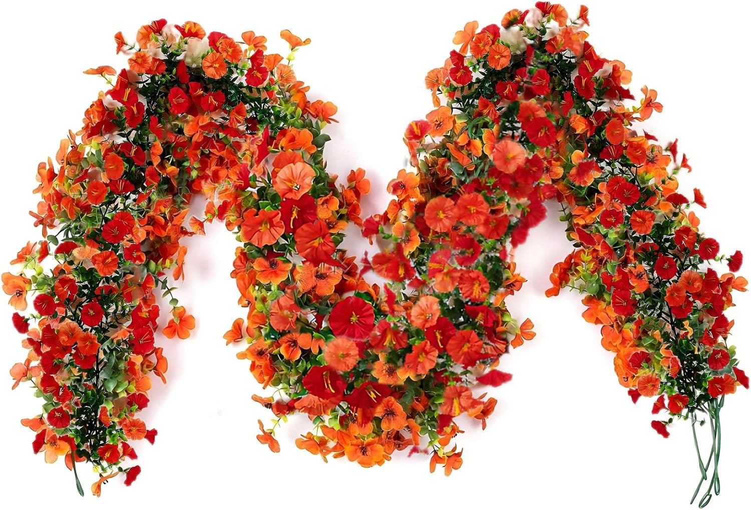 2ft Mini Christmas Trees with Flocked Pine Needles, Pine Cones, Berries Decor and 3 Pack Fall Garlands 5.25ft