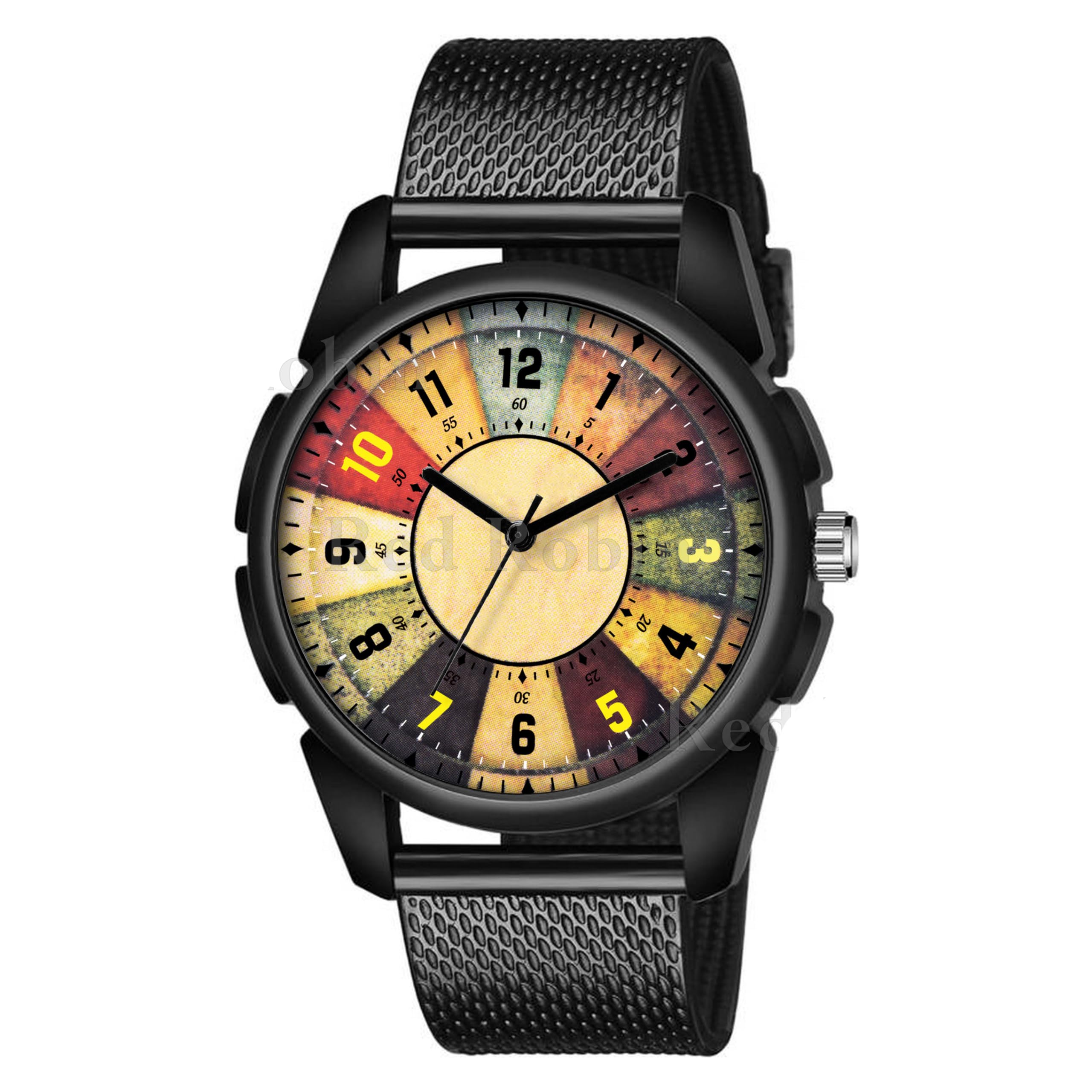 Talgo Analog Vintage Design Multicolour Dial Stylish Black Silicone Strap Wrist Watch for Men and Boys, Pack of 1 - VINTAGE-J16-BLK-SFR (B0CSWHV7WQ) Amazon Price History, Amazon Price Tracker