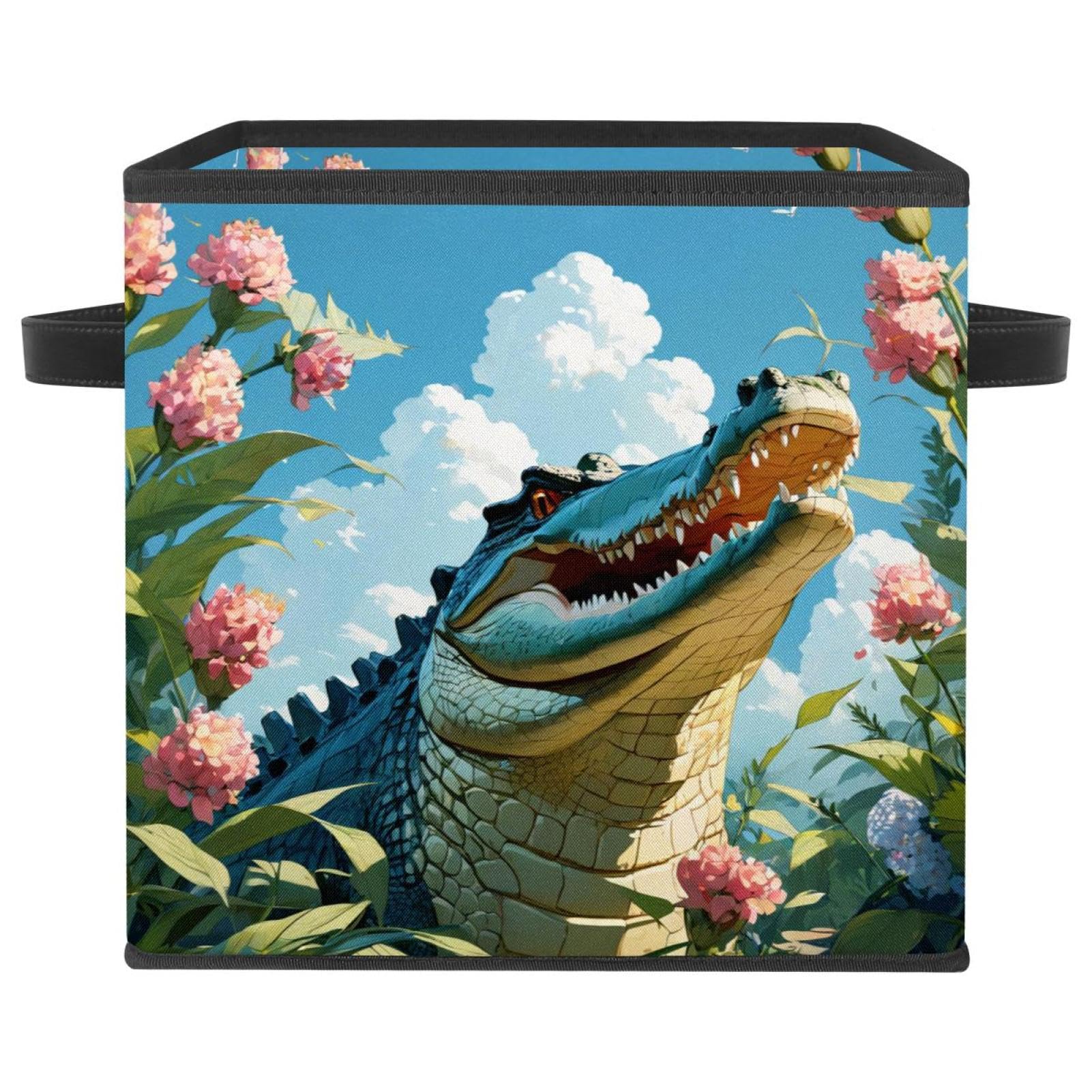 Boîte de rangement pliable pour chambre d'enfant grand cube crocodile