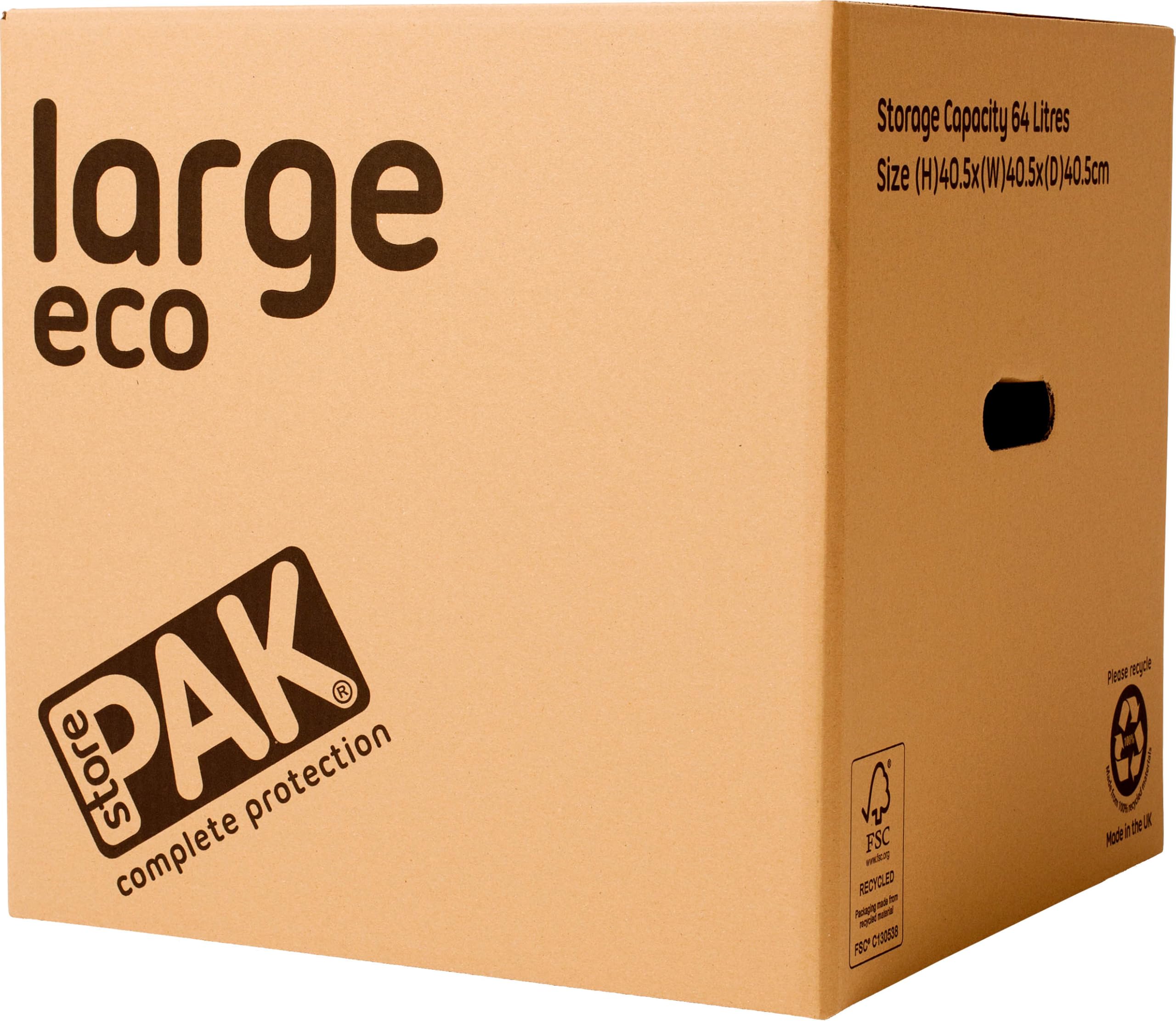10 x Large Eco 64L Storage & Moving Boxes H40.5xW40.5xD40.5cm Strong Reusable