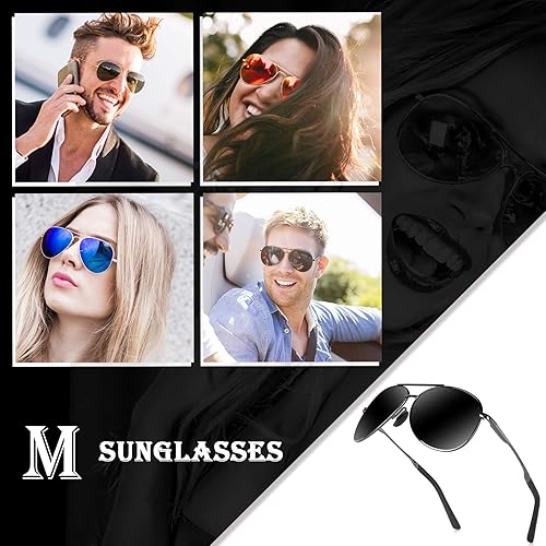 Miniatura 3 de mxnx Gafas de sol de aviador para hombre, polarizadas, protección UV, ligeras, para conducir, pesca, deportes, MX208