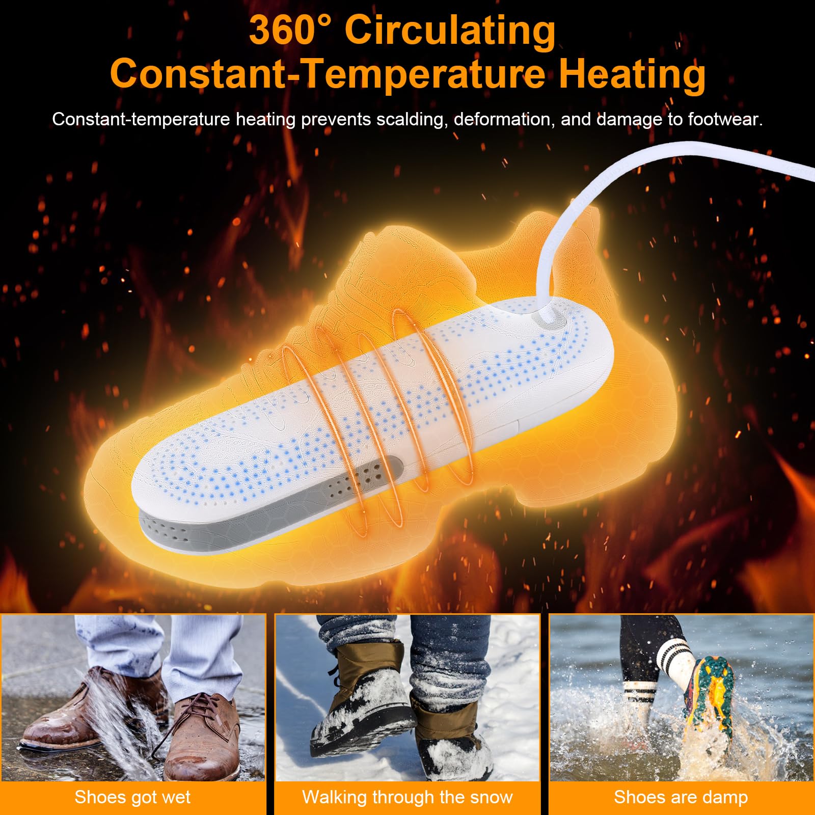 Schuhtrockner Elektrisch, Stiefeltrockner tragbarer Schuhtrockner 360ª Trocknung mit Europäischem Stecker, Schuhwärmer Elektrisch Antibakteriell für Schuhe, Handschuhe, Socken, Skischuhe