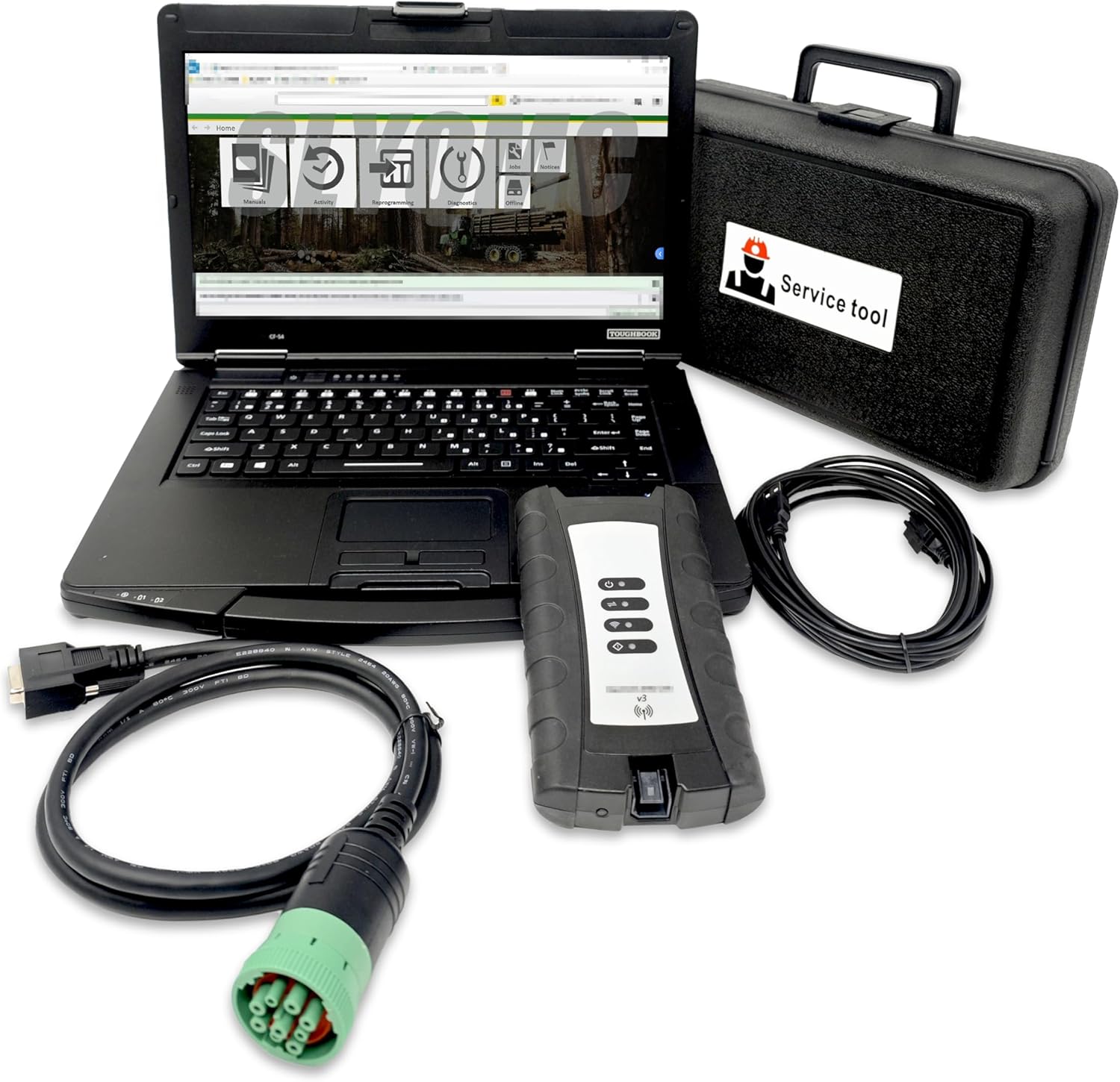 for John Dee Service Advi-sorr EDL v3 Adapter v5.3 Bt Machine Interface Diagnostic Tool with Software 5.3.210 (DELLL Laptop with EDL V3)