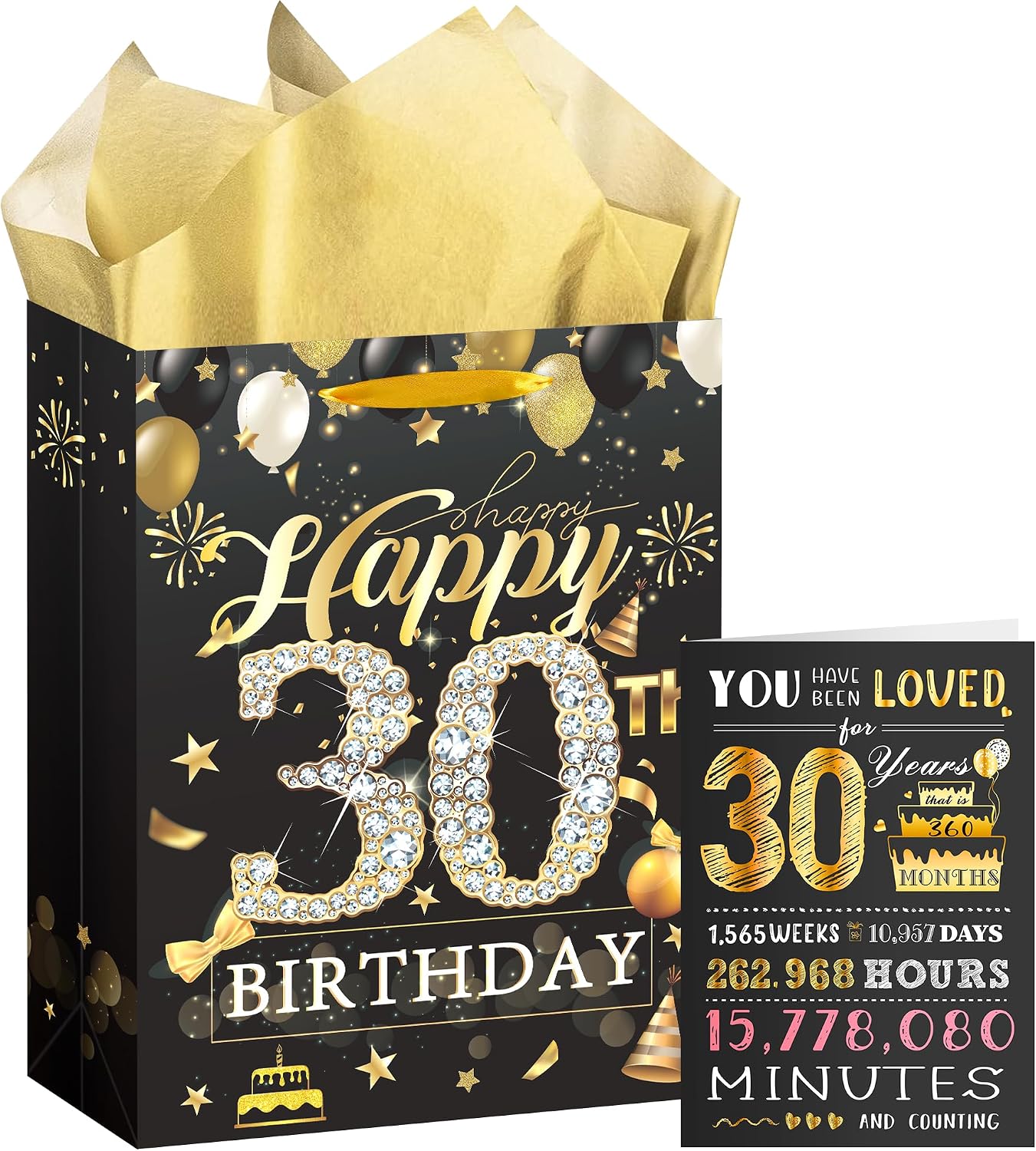 EoBeCy 30th Birthday Gift Bag for Men Women