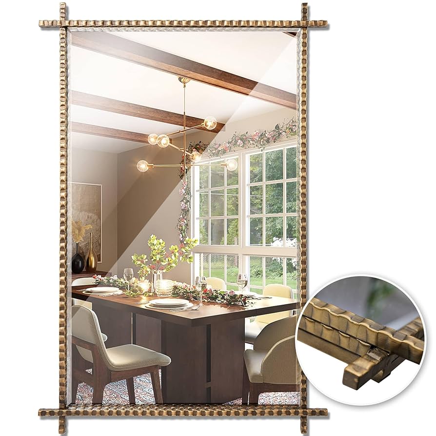 Amazon.com: JNFUZ 24x36 Inch Bathroom Mirror, Hand-Made Iron