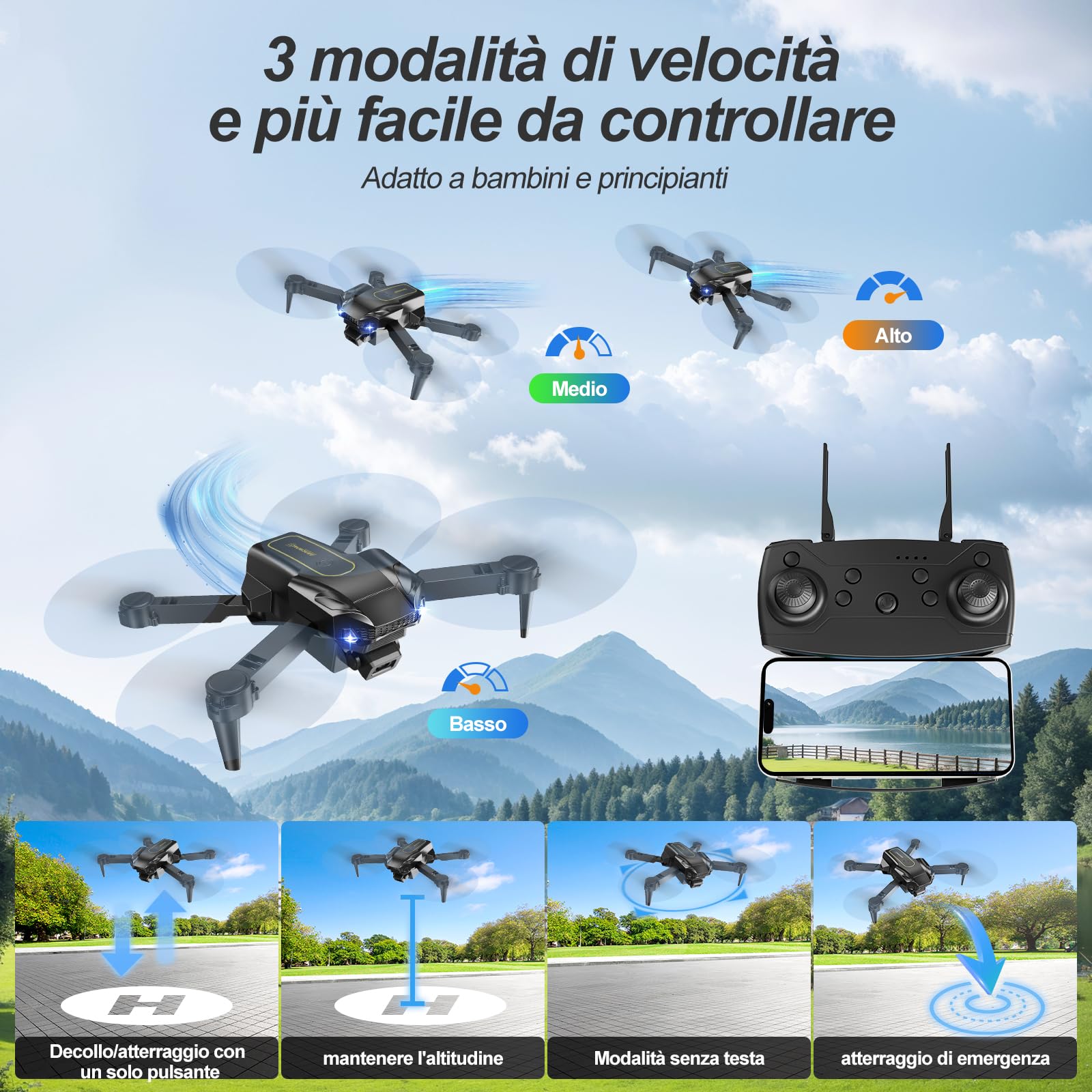 CSJ S171 PRO RC Drone Con Telecamera 4K Mini Drone Doppia