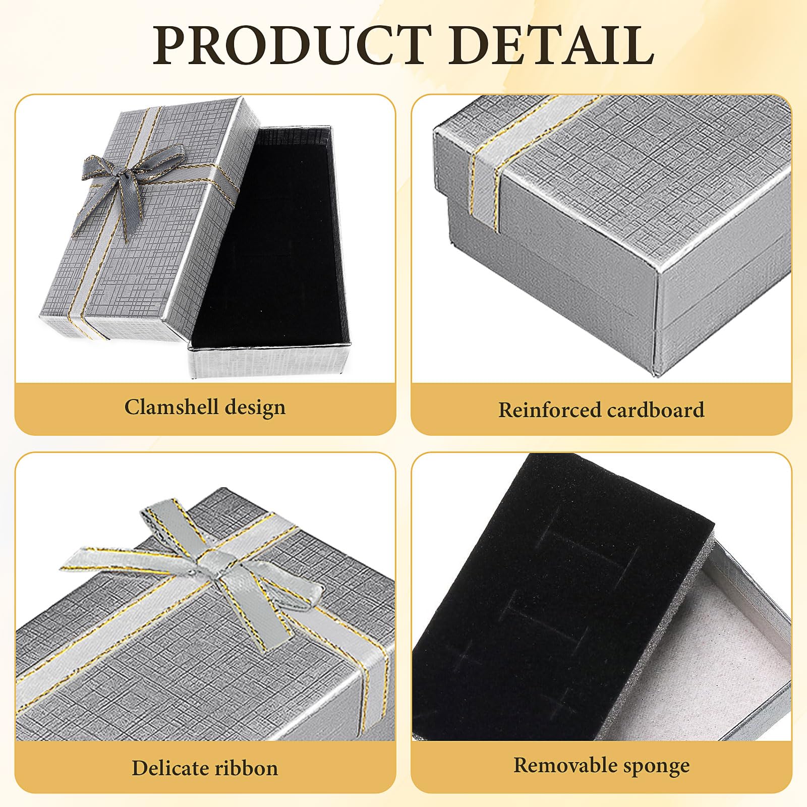 Kaxtde 72 Pcs Small Jewellery Gift Boxes Bulk, Cardboard Jewellery Boxes with Lids & Bow Ribbon - Image 3