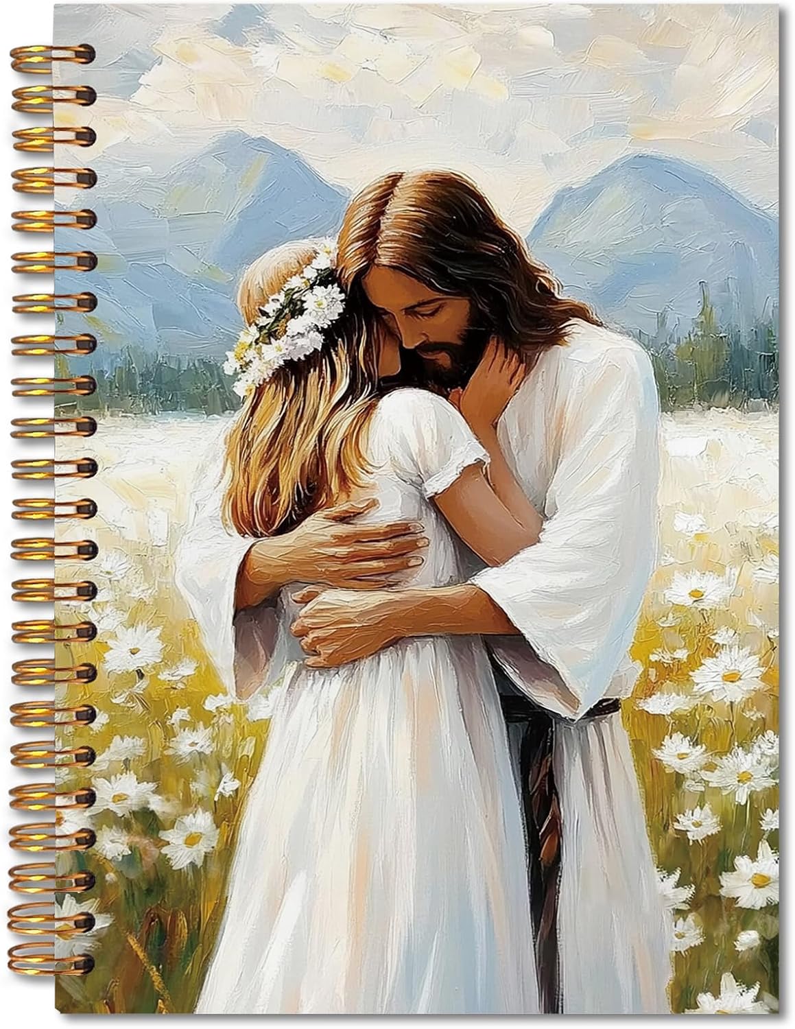 Christian Spiral Notebook Journal 5.5x8.3, Jesus Gifts, Jesus Hug Women Bible Journaling Notebooks for Note Taking, Christian Gifts for Women, Prayer Journal for Women