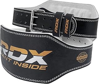 RDX Weight Lifting Belt for Fitness Gym-Adjustable Leather Belt with 6 inch Padded Lumbar Back Support - Great for Bodybuilding, Functional Training, Powerlifting, Deadlifts Workout & Squats Exercise