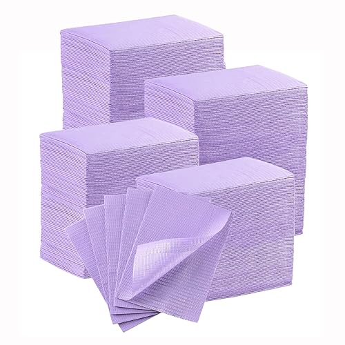 Miniatura 12 de JMU 50 Piezas Baberos Dentales, Baberos Dentales Desechables de 3 Capas Impermeables para Pacientes Cubiertas de Bandeja 13" x 18" Verde Verde,Negro