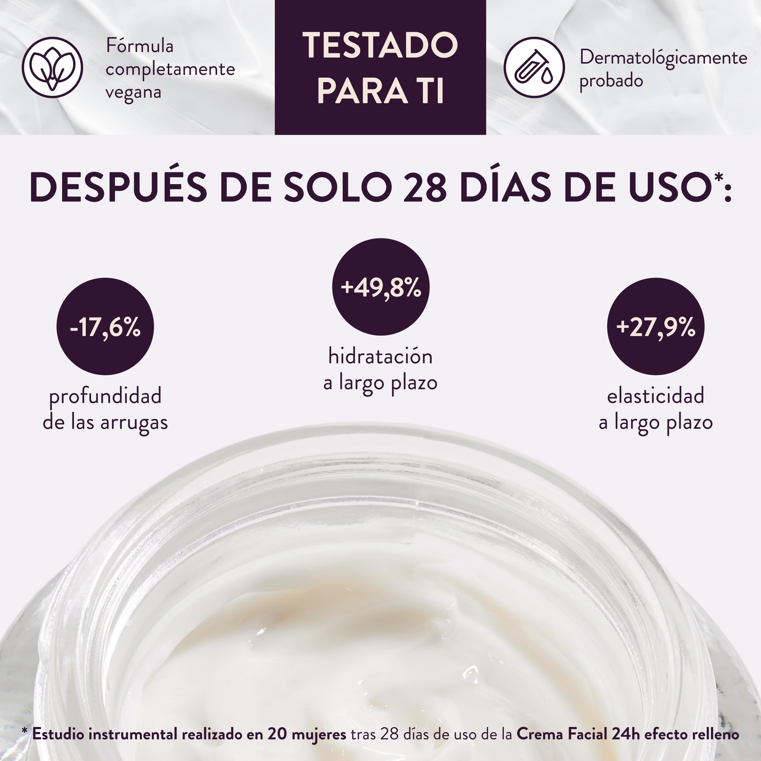 Rougj Crema Hidratante Facial Mujer SmartFiller 50 ml Antiedad – antiarrugas reafirmante y nutritiva, crema de día y de cara para piel suave y luminosa