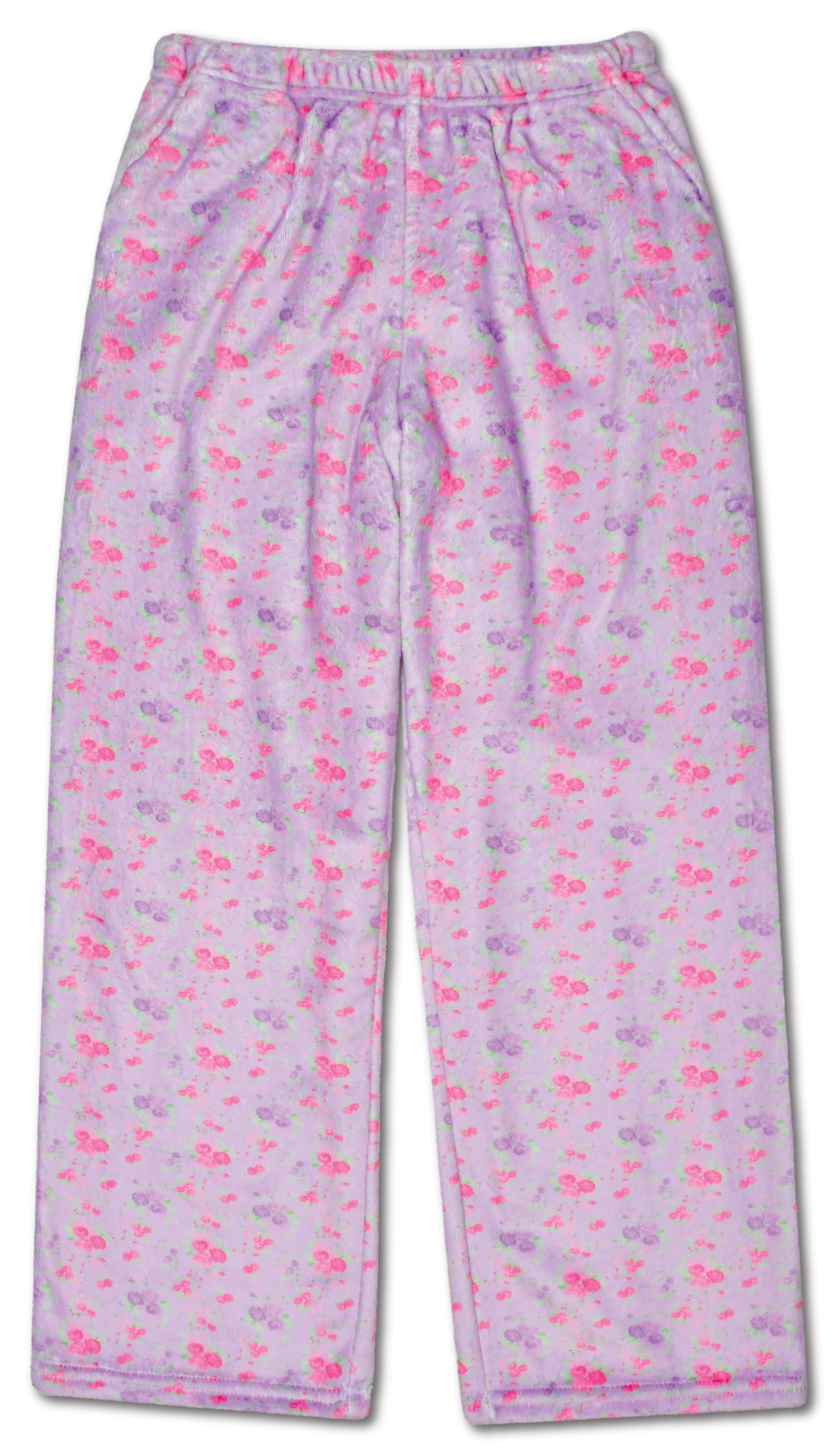iscream Big Girls Silky Soft Pretty Print Plush Fleece Pants - Vintage Florals Collection