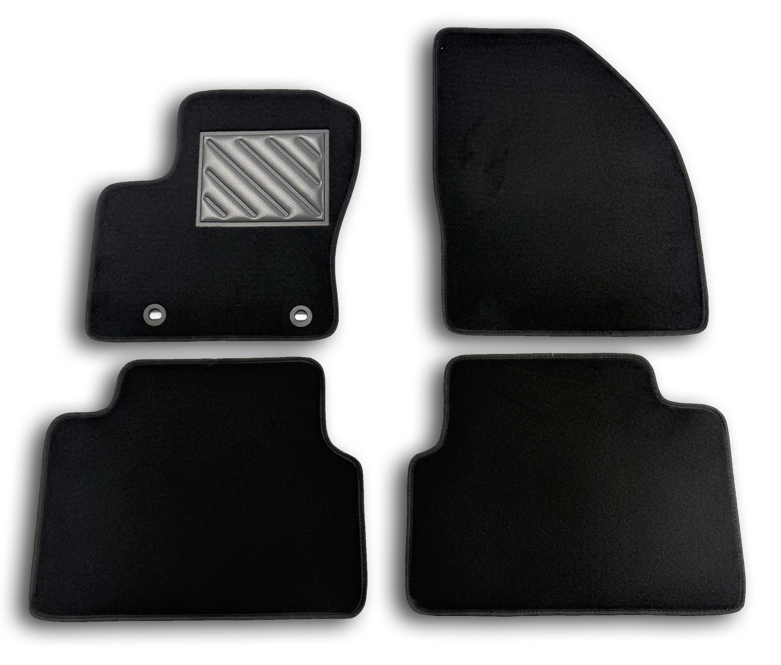 Alfombrillas para Ford C-MAX I de 2003 a 2010 BOTÓN Ovalado Alfombrillas a Medida, Antideslizantes, talonera de Goma Reforzada, Botones de fijación
