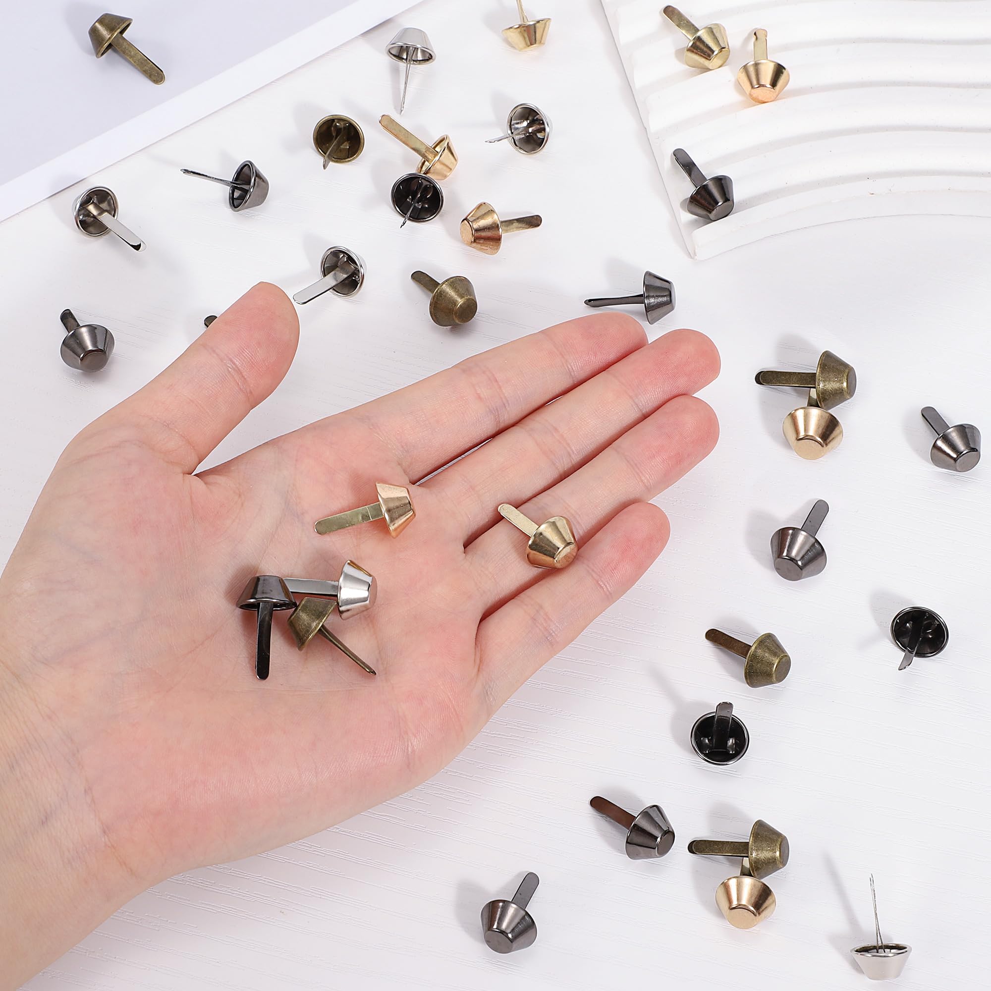 Piedini Borchie Per Borse - 120 Pezzi In 4 Colori - Ferro Zincato, Per Artigianato In Pelle - Foto 9