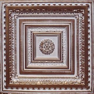 Brilliance Bronze/White (24x24 PVC 20 mil) Ceiling Tile - Drop in Grid or Staple/Glue Application