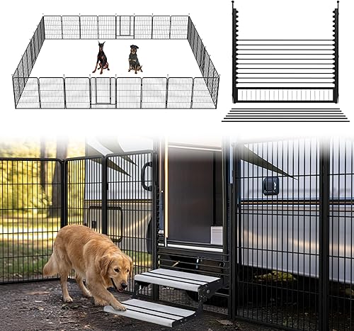 Miniatura 36 de FXW Corralito Instantáneo Sin Correa para Perros, Valla Portátil para Mascotas para Exteriores, Viajes en RV y Campamento, 40 pulgadas, 16 Paneles