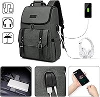 Vista 5 de Mochila de trabajo para laptop para mujeres y hombres, mochilas de viaje para computadora de 15.6 pulgadas para profesores de trabajo con carga USB