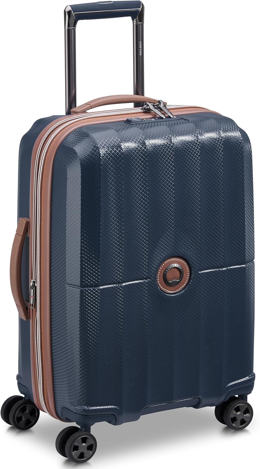 DELSEY PARIS Carrousel Hardside Expandable Luggage with Spinner Wheels, Navy, Carry-on 21 Inch