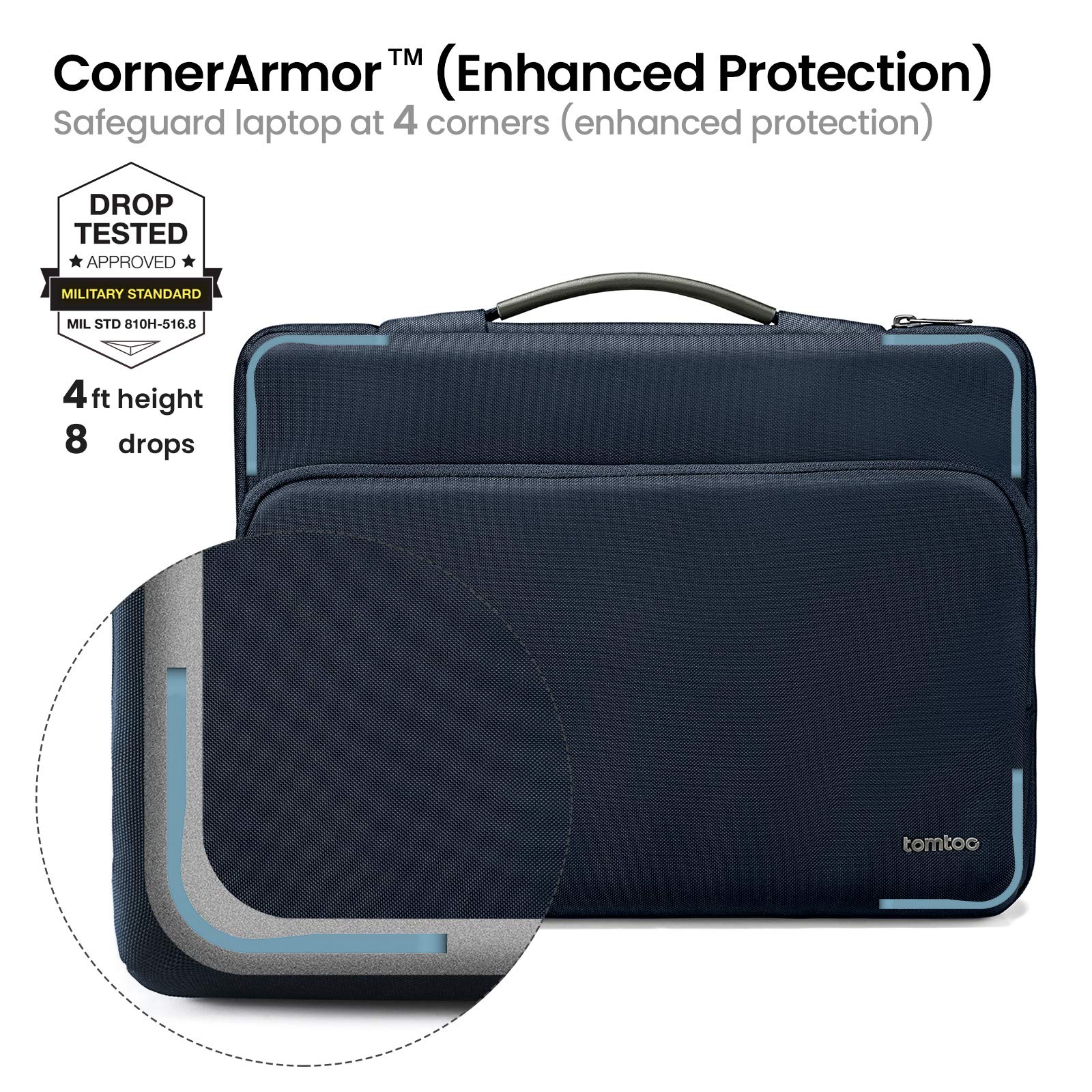 Tomtoc 12 13 14 - Bolsa para ordenador portátil (38,1 cm, manga 14-15 pulgadas), color gris plateado