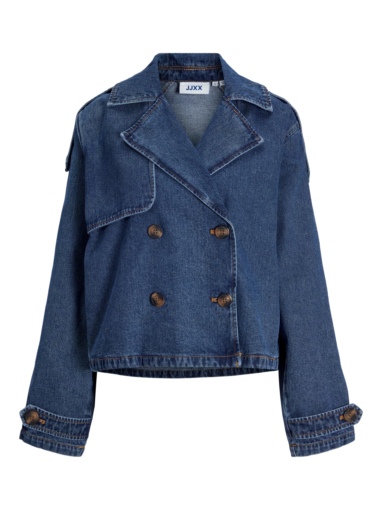 JACK&JONES JXCARLIE Short LS trencz damski DNM, rozm. M Blue Denim, XS, niebieski (medium blue denim), XS