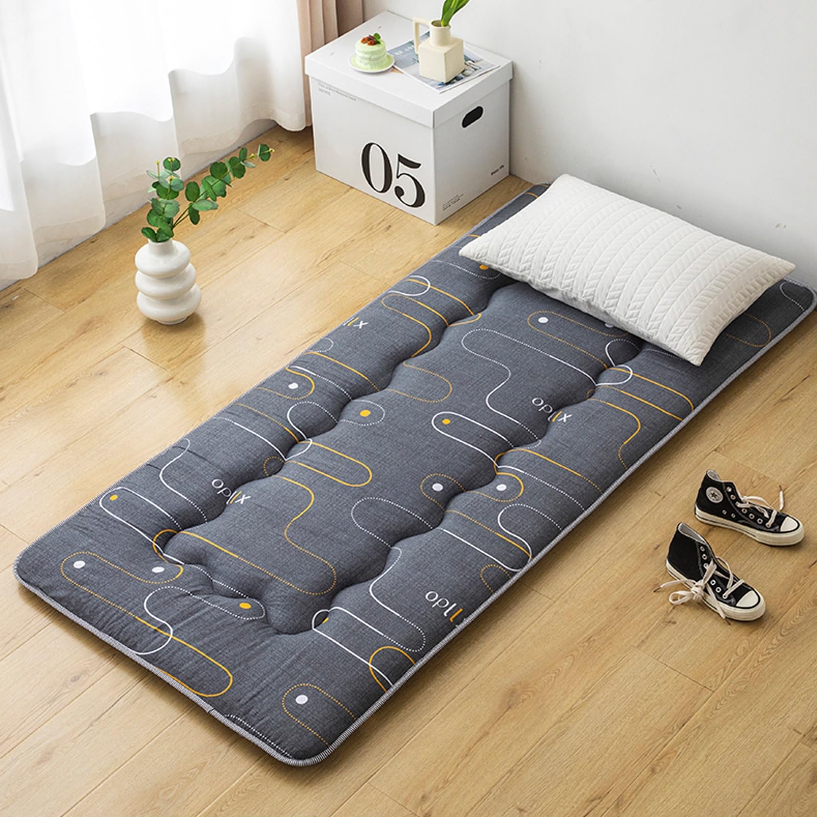 Matelas Futon Japonais Pliable - Tatami 1 Place, Futon d'Appoint 100x200cm pour Camping