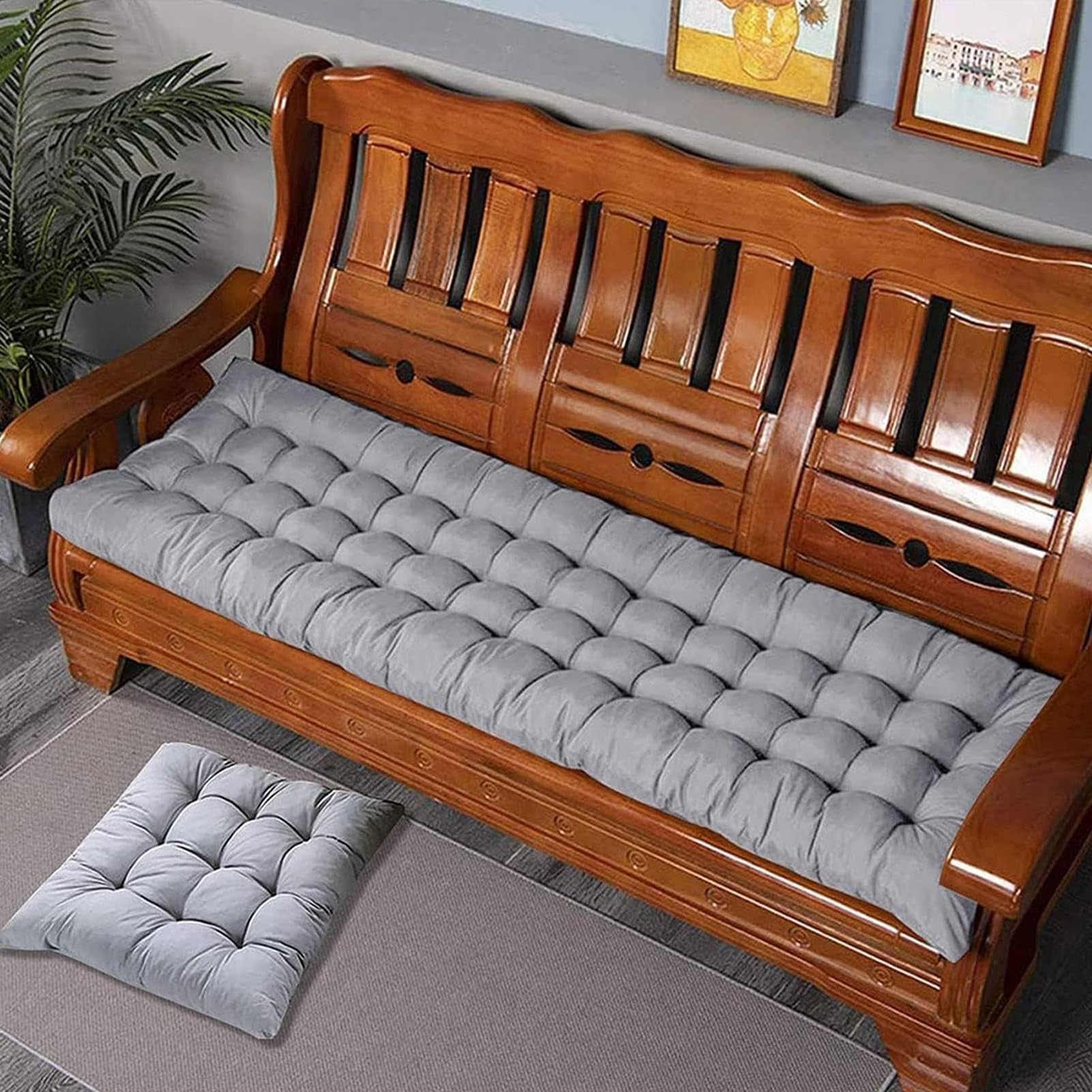 Panca Cuscino Seat Pad con Cravatte per Outdoor Giardino Swing Patio Sedia, 2 O 3 Persona Seduta Panca Sostituzione Cuscino per Outdoor Patio Porch Mobilia da Giardino Swing Chair,2