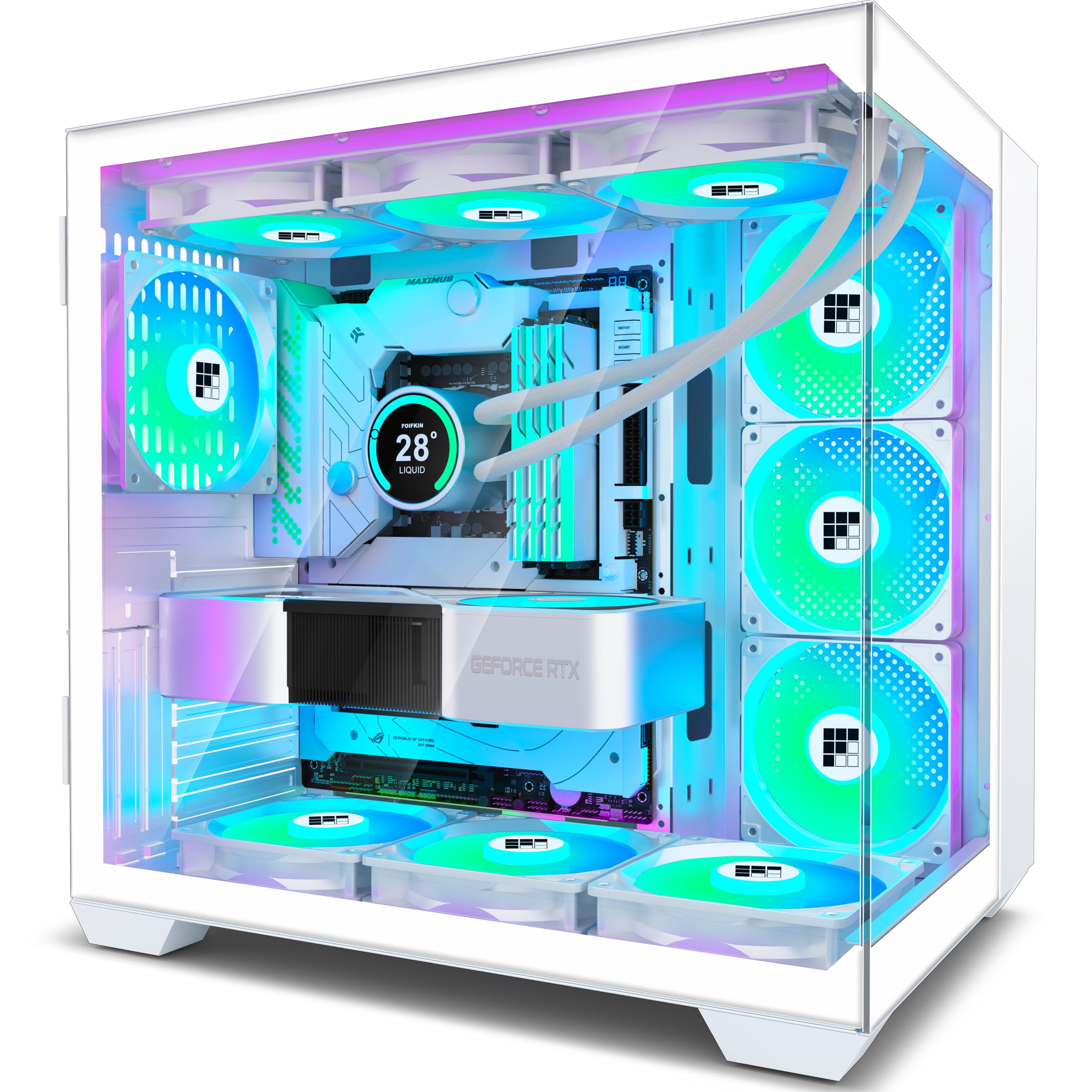 Amazon.co.jp: FOIFKIN PCケース - プリインストール済み 6 PWM ARGB