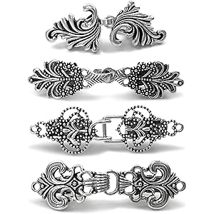 3 Cinch Clips Set - Retro Kleiderclips Für Damen, Silber