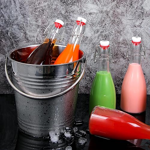 Miniatura 6 de YEBODA Paquete de 6 botellas con tapa abatible de 12 onzas, botella de cerveza de vidrio con sello de goma hermético, tapas abatibles para