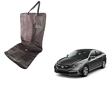 WolkomHome Waterproof Pet Dog cat Puppy Car Seat Protector pet Cover with Pocket & Dog Harness for Honda Civic 2019