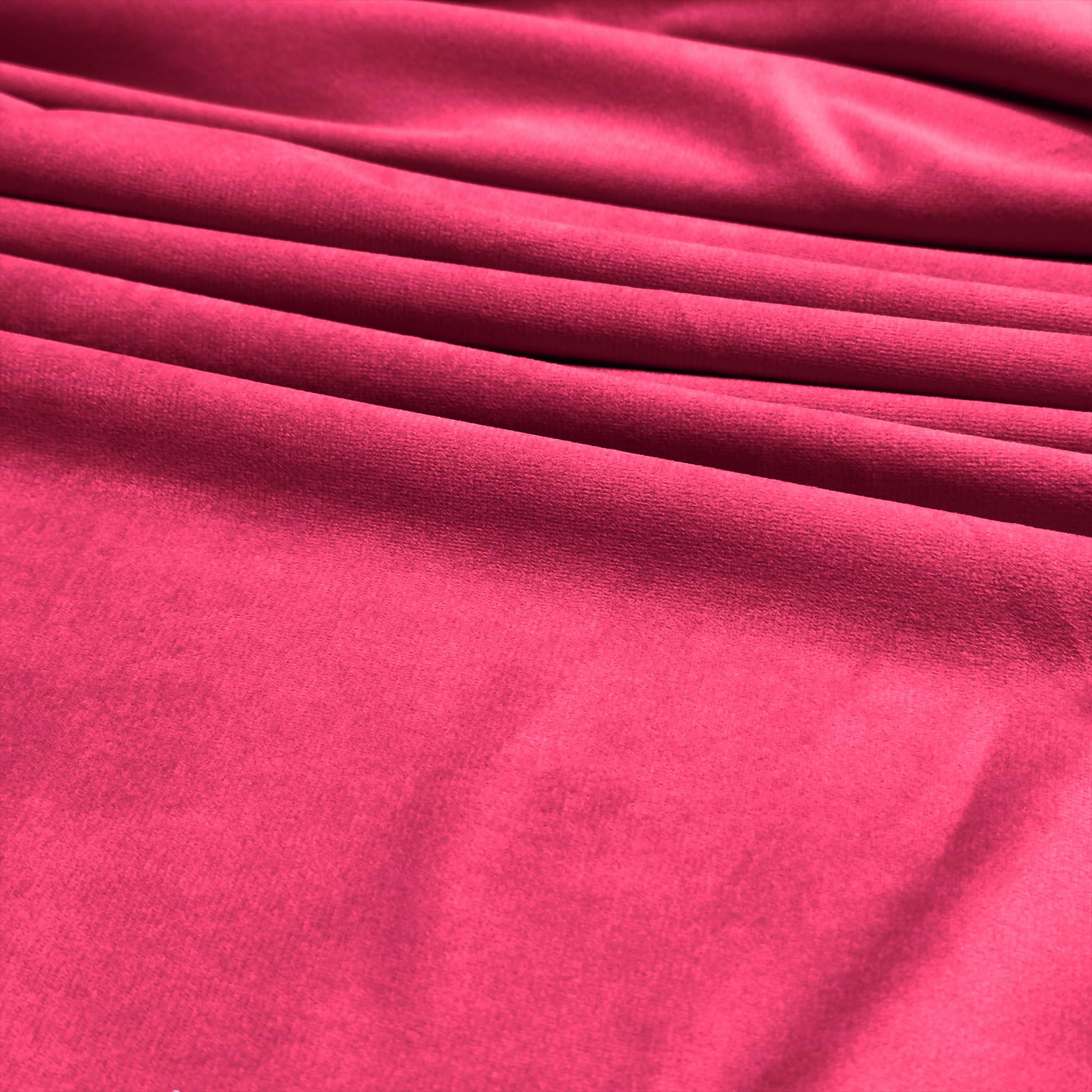 Luxury Velvet Upholstery Fabric – Soft Sheen 100% Polyester, 225 GSM Knitted Backed – Hot Pink – 2 Metre (200cm x 148cm)