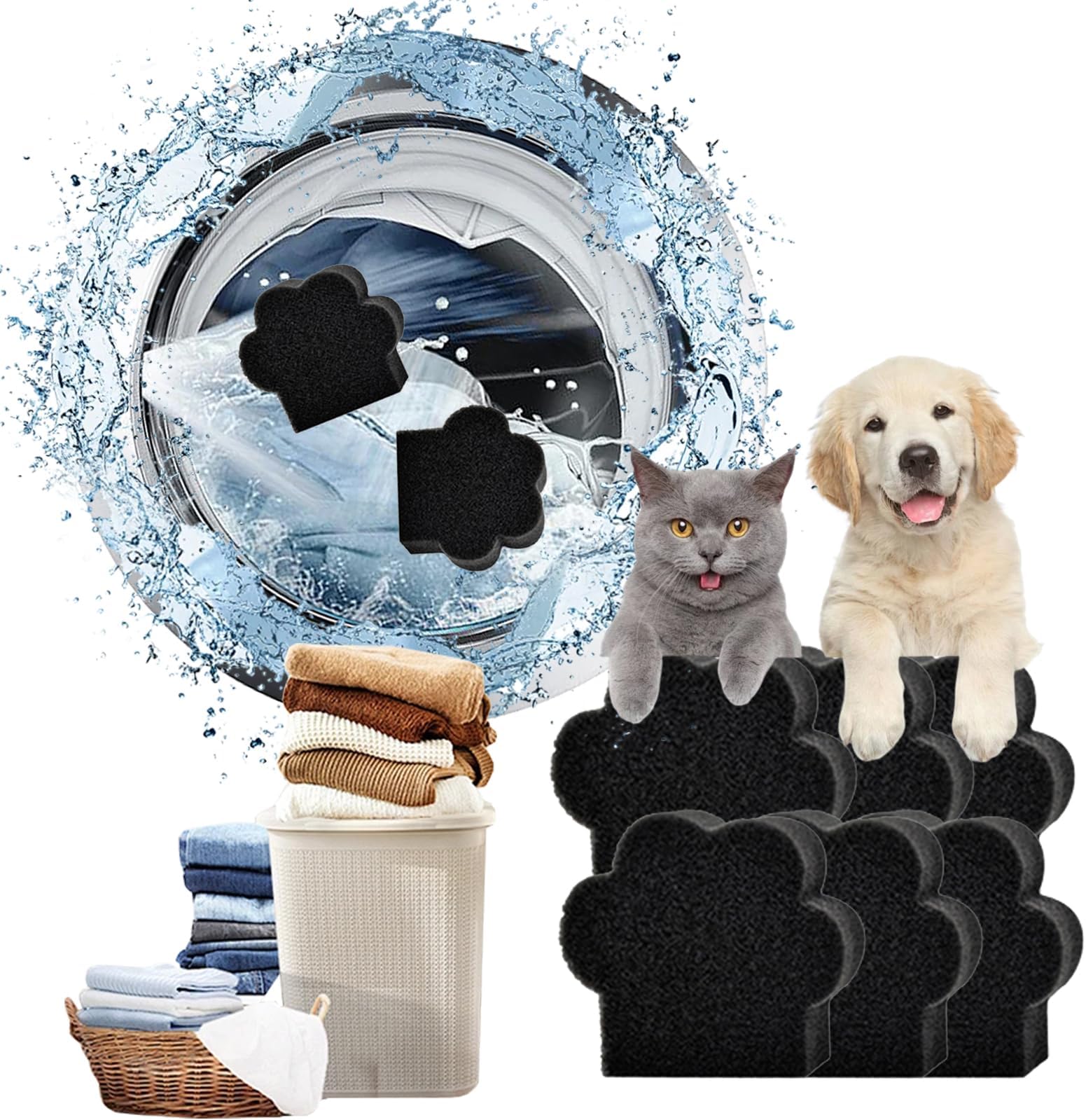 Pet Hair Remover for Laundry,12Pcs Reusable Laundry Lint