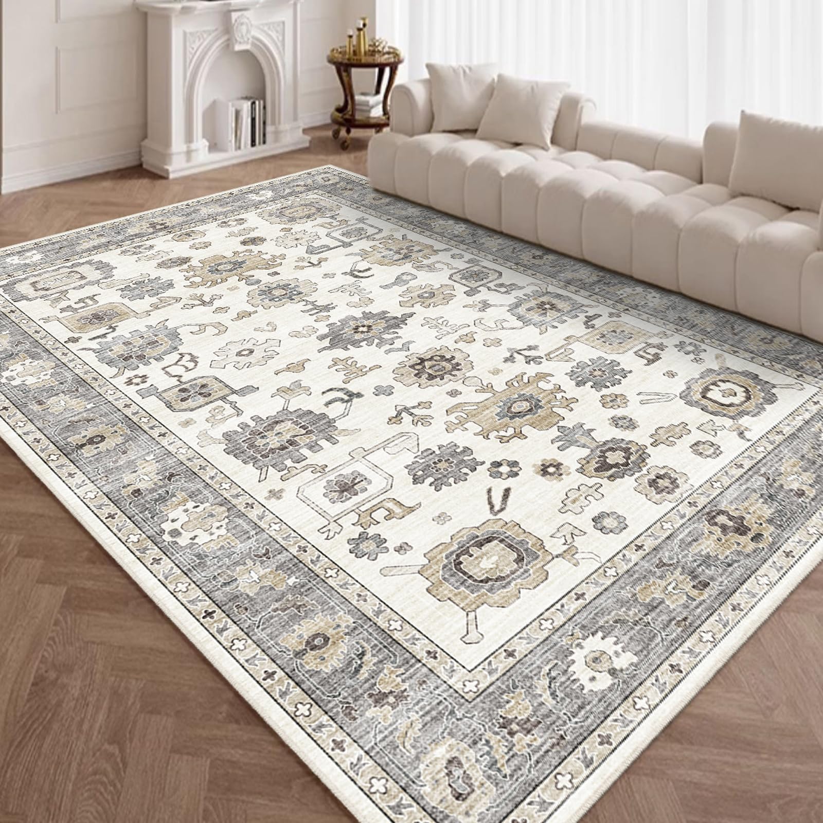 Alfombra crema antiestres Fortsea FTX026 8 x 10 para suelos frios