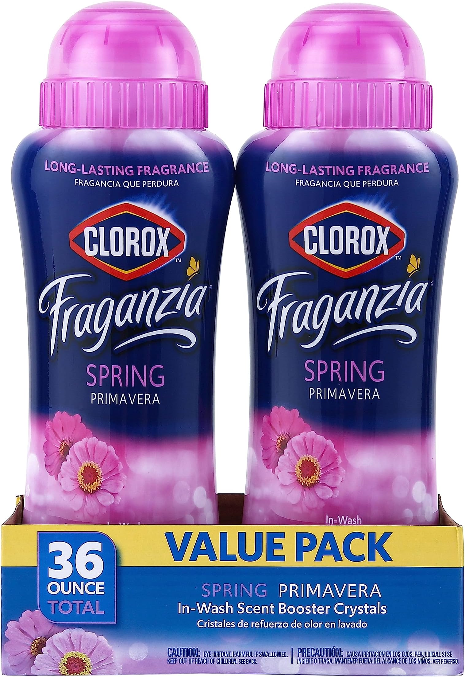 Clorox Fraganzia Spring Scent Boosting In-Wash Laundry Crystals | Freshen Clothes and Linens with Scent Booster Laundry Beads, 1.12 Pound (Pack of 2)