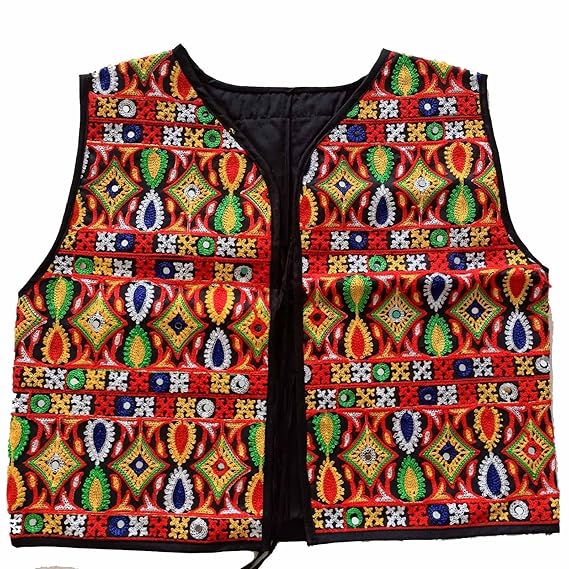 Varni Creation Womens Cotton Handmade Traditional Ethnic Jacket Rajasthani Embroidered Kutchi Jacket Gujarati koti