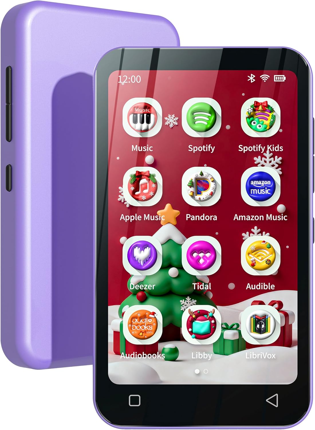 TIMMKOO 80GB Kids MP3 Player with Bluetooth, Parental Controls, Pre-Installed Spotify, Spotify Kids, Audible, 4" WiFi MP4 Music Player Up to 1TB (Purple)