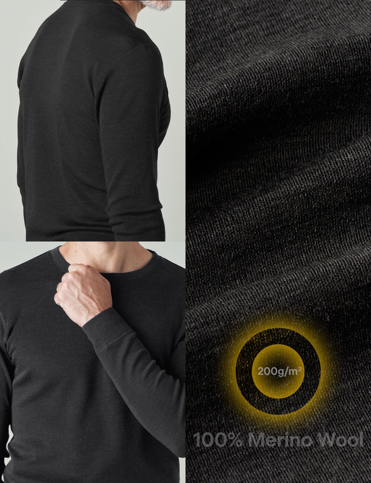 LAPASA Maglia Termica 100% Lana Merino Uomo Canottiera Tecnica Trekking Sport Hiking Strato Base Calore M29 M67