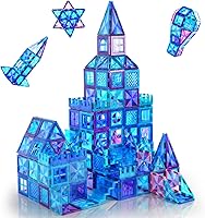AFUNX 116PCS Magnetic Tiles Building Blocks - 3D Diamond STEM Toys for Kids Ages 3-8, Educational Magnet Construction Set