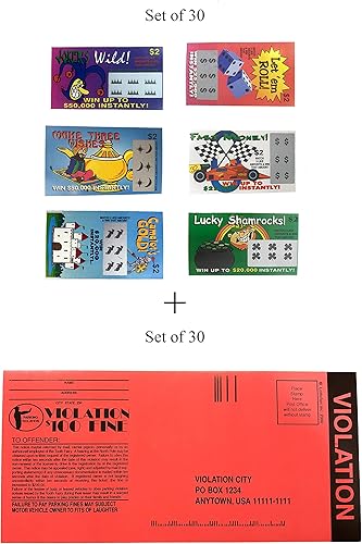 Boletos de lotería falsos, boletos de estacionamiento falsos, el mejor juego de regalo de broma de broma para adultos