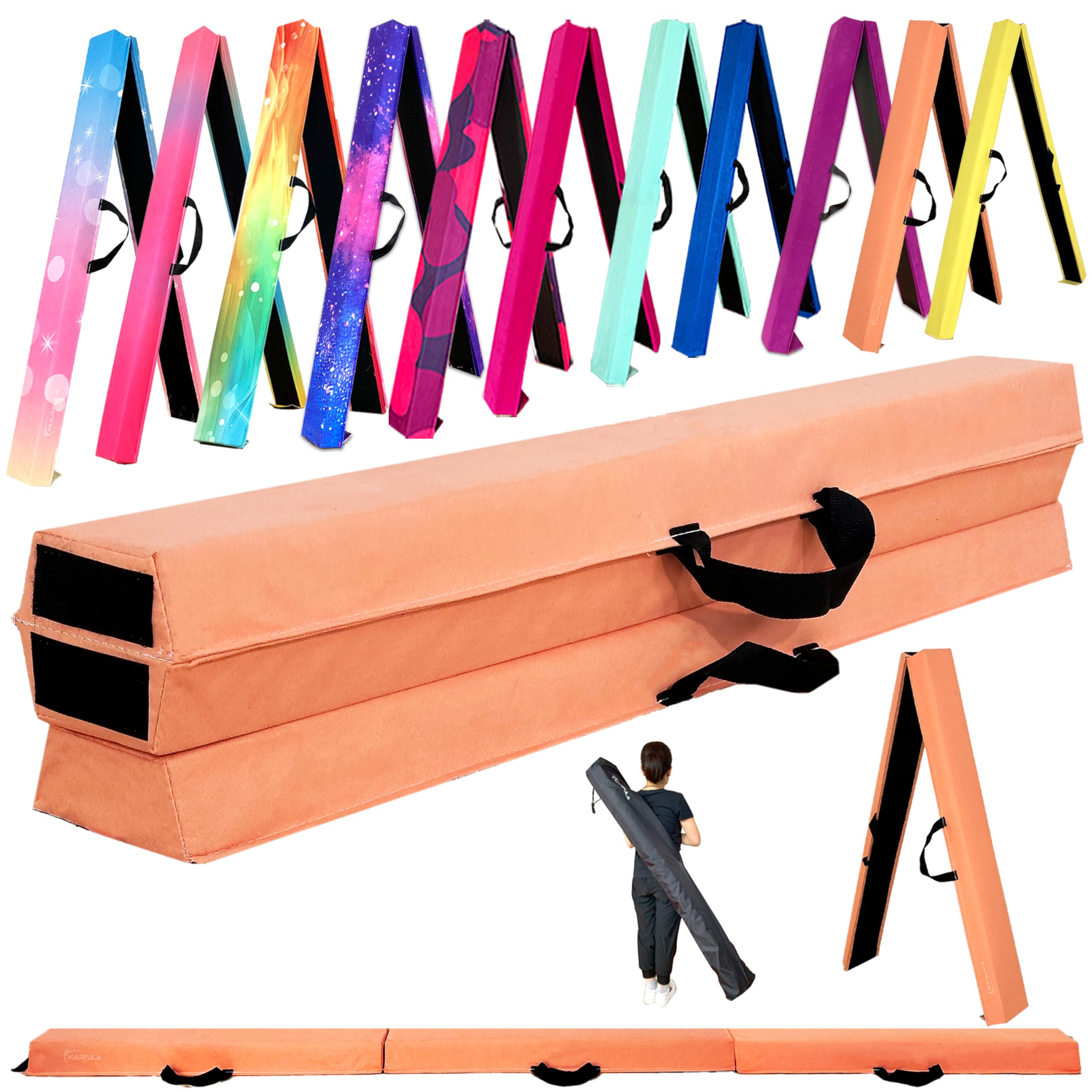 Marfula 6 FT / 8 FT / 9 FT Folding Gymnastics Beam Foam Balance Floor Beam