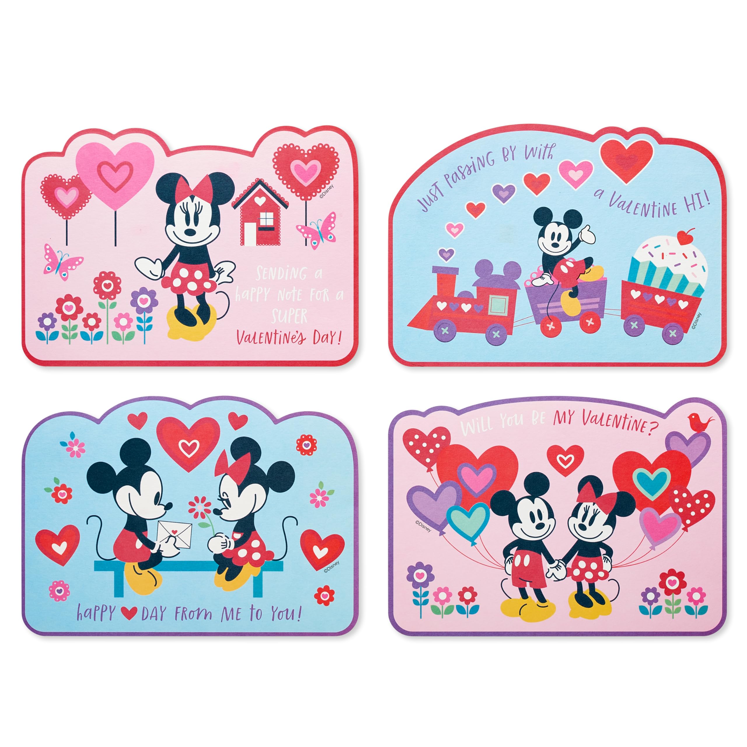 Tarjetas De San Valent N En Blanco Papyrus (5X7) Y Pegatinas Para Ni Os, Intercambio Escolar Y De Aula, Mickey Y Minnie (20 Unidades)-image