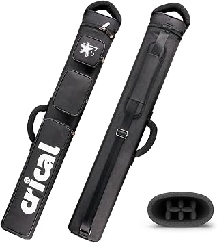 CRICAL Pool Cue Case 2x4 Hard Pool Stick Case Holds 2 Butts and 4 Shafts for Adults Billiard Cue Case with Soft Shoulder Straps