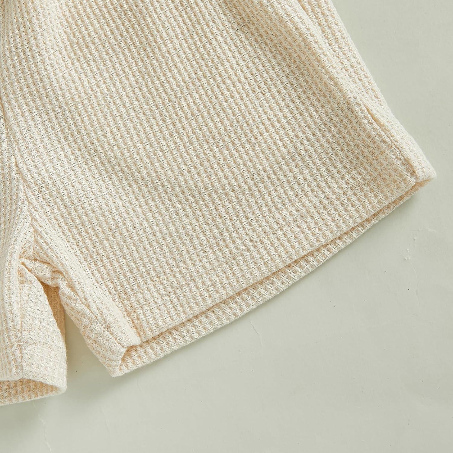 allshope Baby Boy Summer Outfit Set Letter Embroidery Short Sleeve T Shirt Solid Shorts Waffle Knit Clothes 6 12 18 24 Months - Image 7