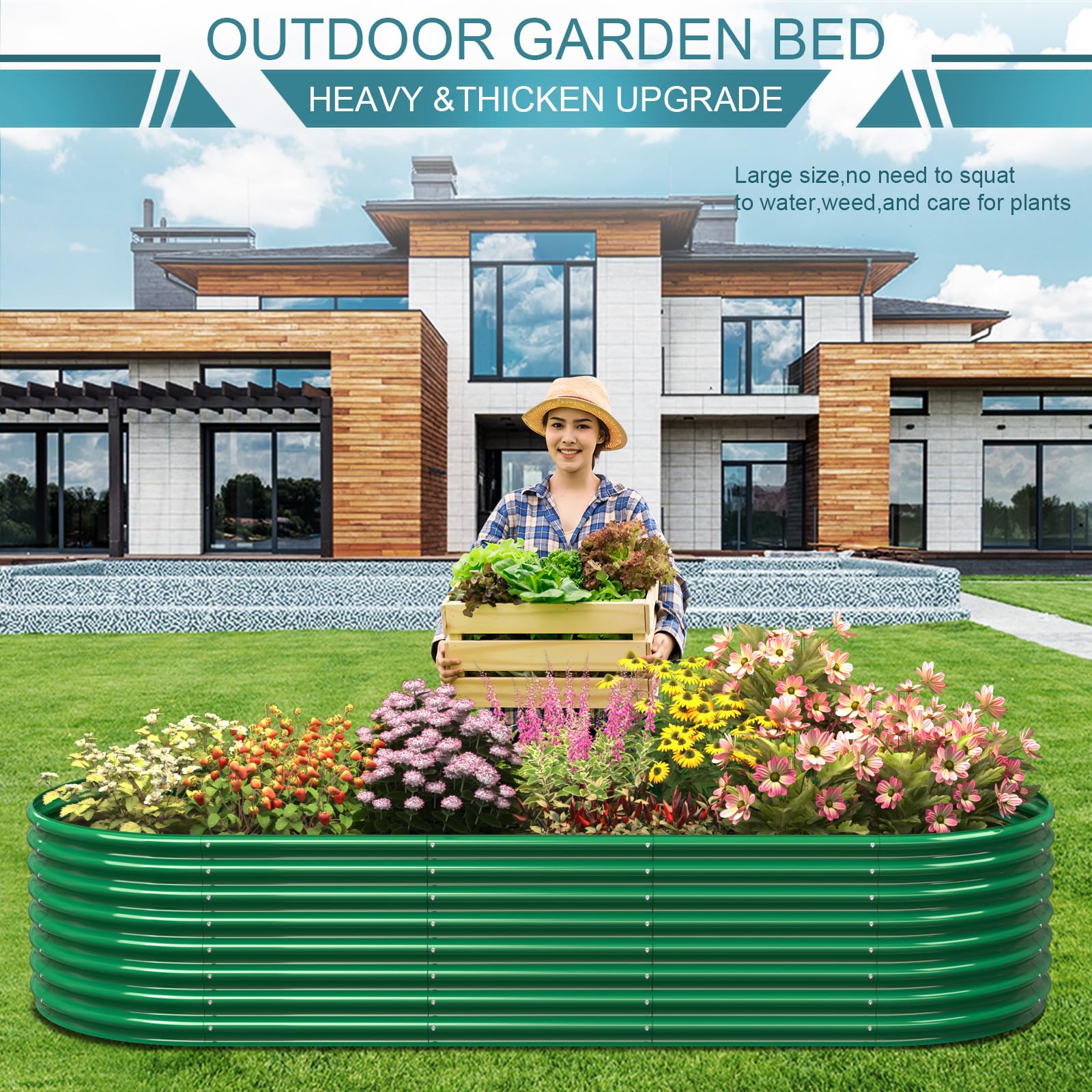 Amazon.com: FRIZIONE 10FT(L)×4FT(W)×2FT(H) Raised Garden Bed