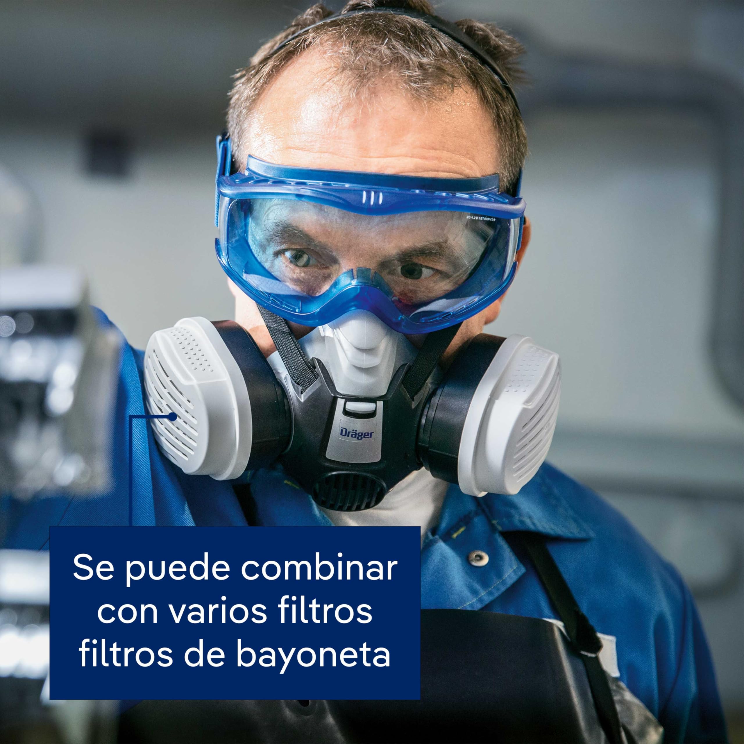 Dräger X-plore 3300 Semi máscara con filtros A1B1E1K1 Hg P3 R D | Máscara de protección para químicos, vapor, conservantes, pesticidas, herbicidas, respirador para laboratorio, tintorería