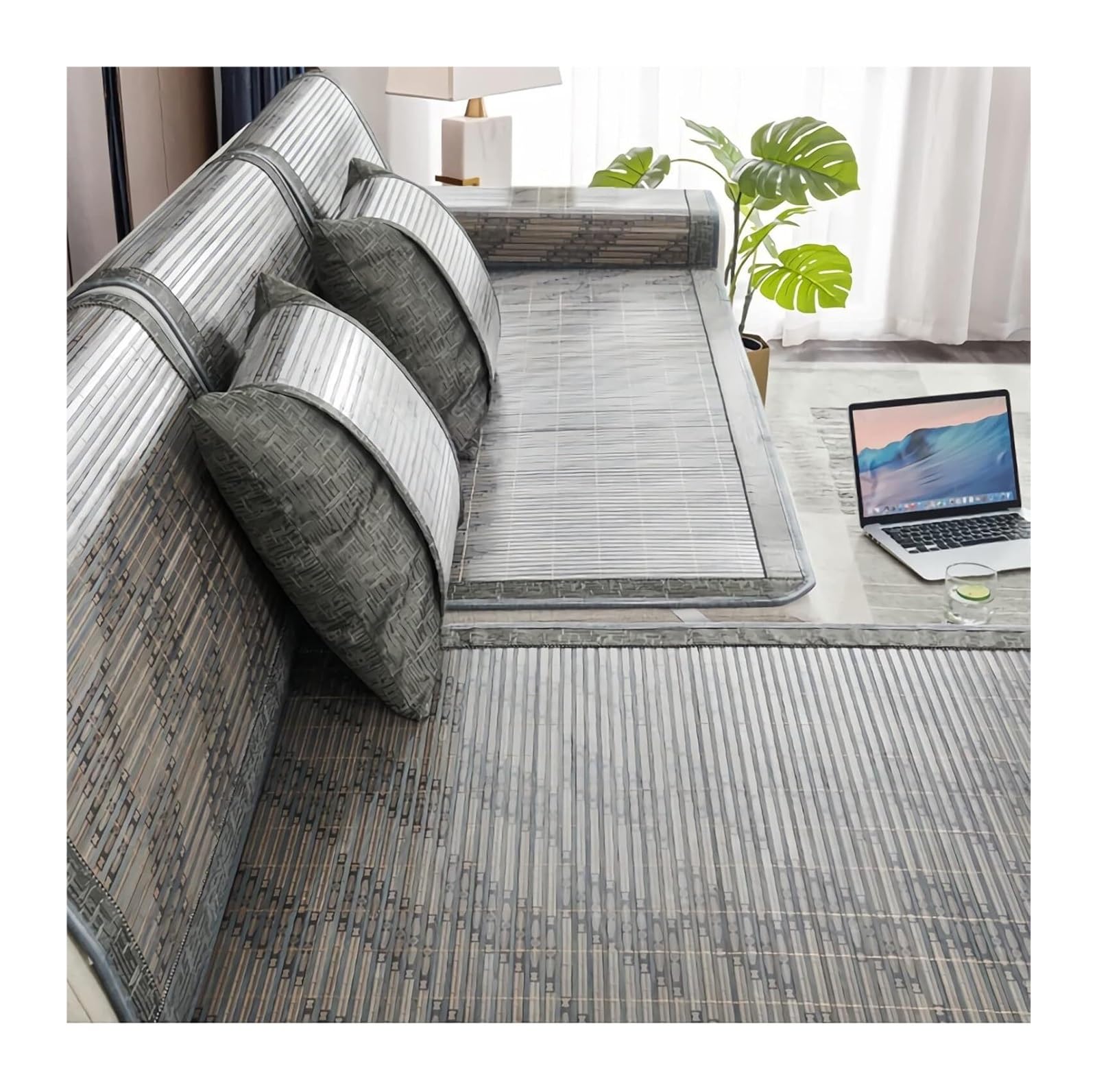 QCKNKMGG Cooling Bamboo Sofa Mat, Bamboo Sofa Mat, Cooling, Non-Slip, Breathable, Multiple Sizes(H,70 * 210cm)